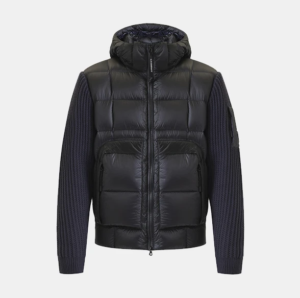 C.P. Company Knitwear Jacket in Merino Wool Extrafine Black