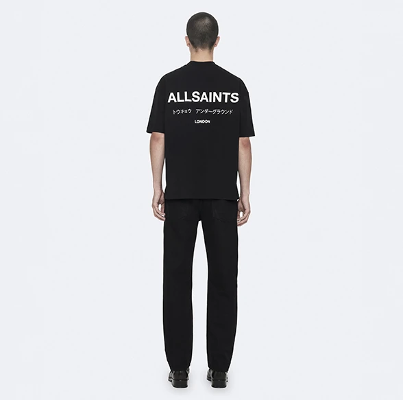 AllSaints Underground Oversized Cotton T-Shirt Jet Black