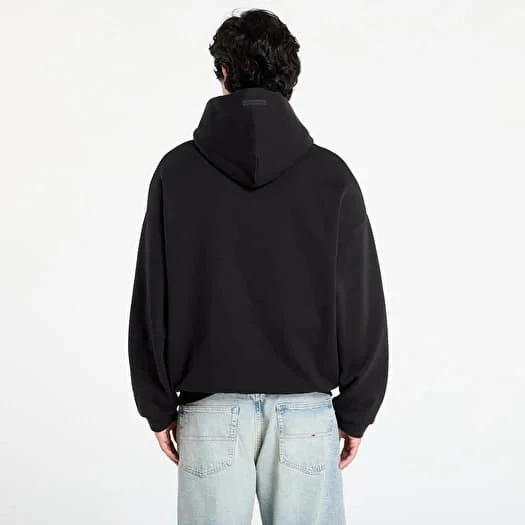 картинка Fear Of God Essentials 90's Fit Fleece Hoodie Jet Black магазин Одежда+ являющийся официальным дистрибьютором в России 